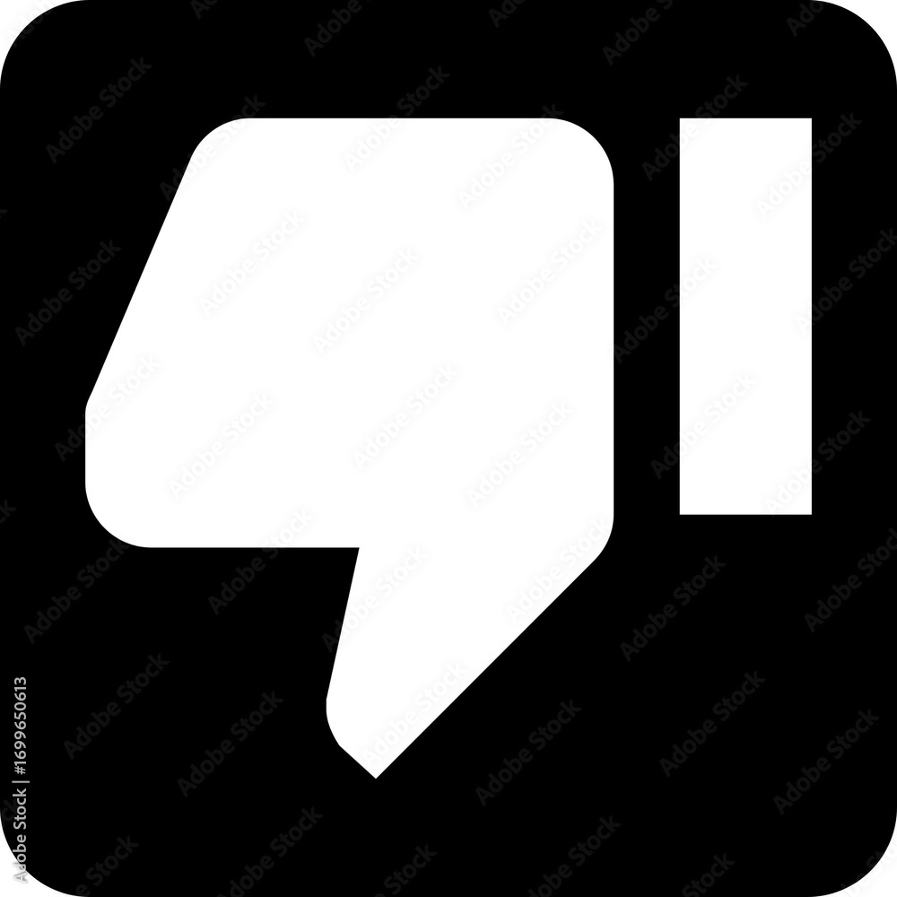 Poster Thumb down dislike button icon for rating content