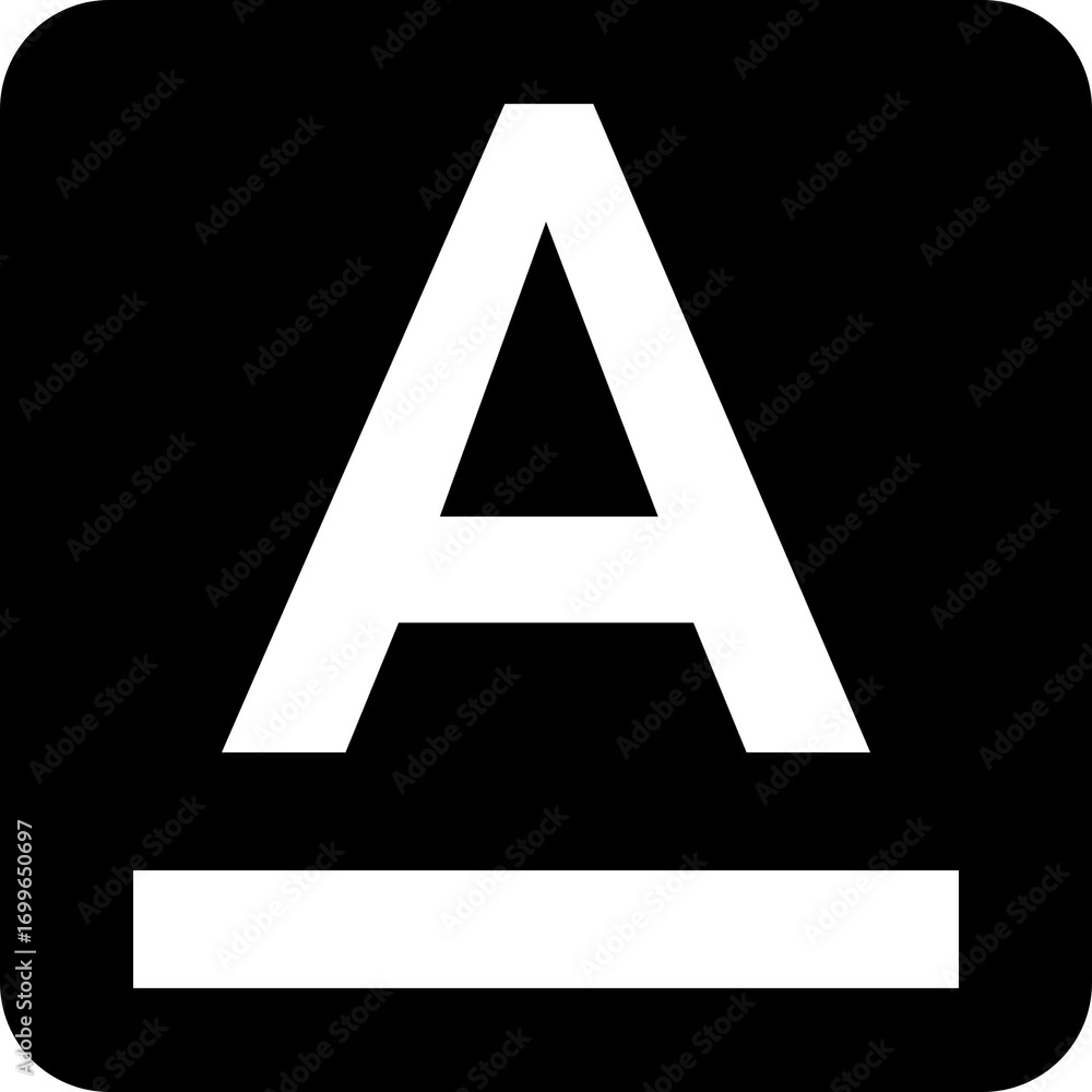 Poster underline text button icon for emphasis in documents