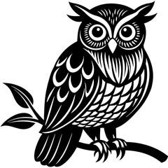 Depicting Create Bold Stroke Silhouette Owl Perche Dynamic Professional Photo