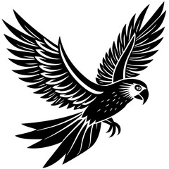 Depicting Create Bold Stroke Silhouette Parrot Fly Dynamic Premium Digital Asset