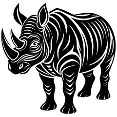 Obraz premium Showcasing Create Bold Stroke Silhouette Rhinoceros Beautiful Creative Visual