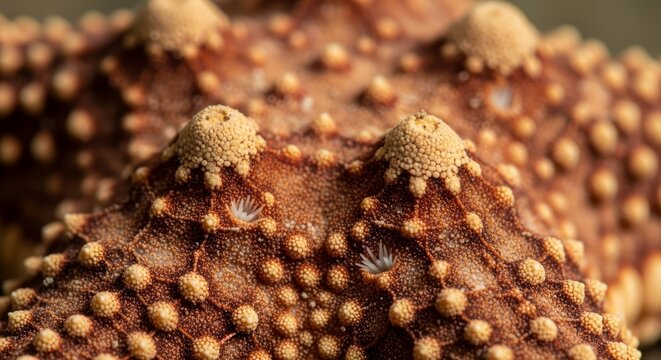 Intricate Starfish Topography: Macro View of Tubercles and Breathing Papulae