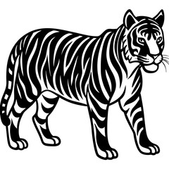 Depicting Create Bold Stroke Silhouette Tiger Walk Vibrant Professional Photo