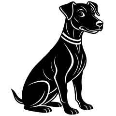 Create Bold Stroke Silhouette Dog Sittin Professional Photo Suitable for Design