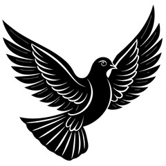 Beautiful Create Bold Stroke Silhouette Dove With Professional Photo