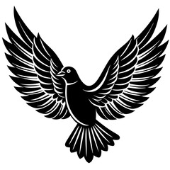 Obraz premium Featuring Create Bold Stroke Silhouette Dove With Beautiful Creative Visual