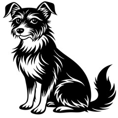 Dynamic Create Bold Stroke Silhouette Dog Sittin High-Quality Stock Image