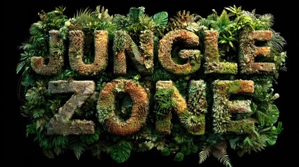 Text Effect PSD: Three-Dimensional Jungle Zone Lettering for Logotype Typography