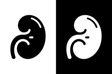 Simple Human Kidney Silhouette Icon for Healthcare Design