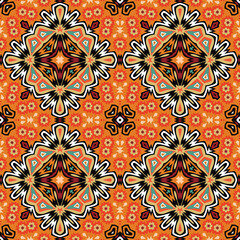 Autumn themed abstract seamless pattern