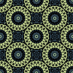 Halloween themed Skulls and bones seamless pattern