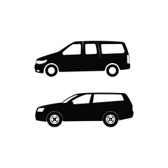 Car silhouette set, transport car, automobile