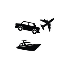 Car silhouette set, transport car, automobile