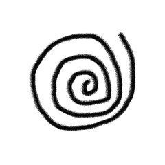 Hand drawn black spiral line png, Isolated on transparent Background.