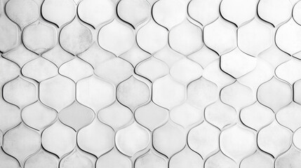 White teardrop shaped tile wall design modern minimalist decor