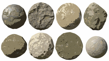Collection of eight different textured round and oval stones