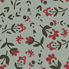 Retro Floral Seamless Vector Pattern