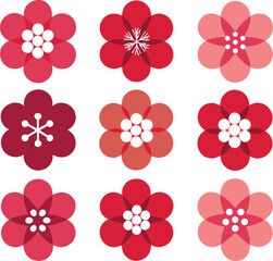 Flower icon set design vector image 