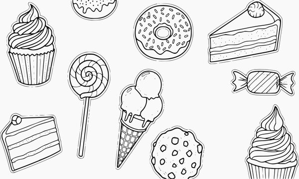 sweet dessert and snack banner vector design