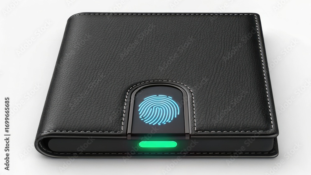 Poster wallet integration success finance transaction smart wallet featuring fingerprint technology and a s