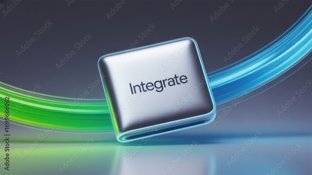 Poster wallet integration success finance transaction futuristic button with 