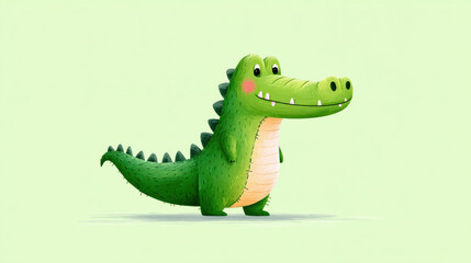 Fototapeta premium Halloween outfit, Playful cartoon crocodile with a cheerful expression.