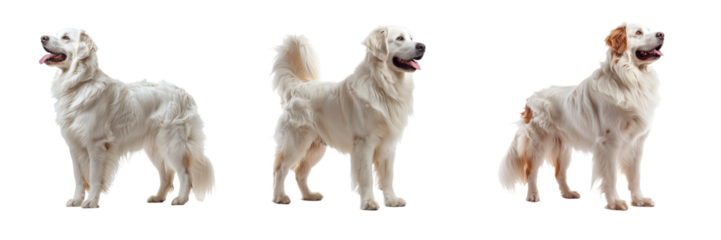 Set of Pyrenean Mountain Isolated on Transparent Background. PNG.