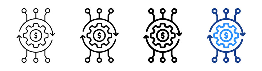 Operational Cost Icon Different Style Outline Collection Set
