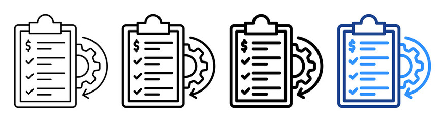 Budgeting Icon Different Style Outline Collection Set