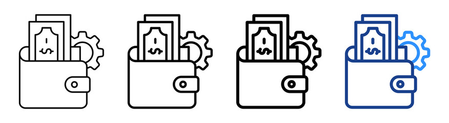 Expense Management Icon Different Style Outline Collection Set