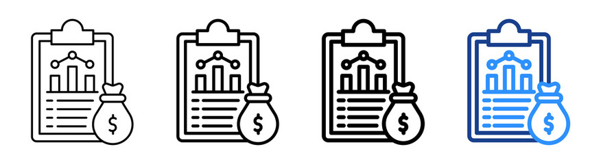Project Budget Icon Different Style Outline Collection Set