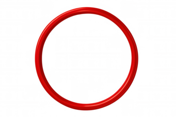 Glossy red circle on transparent background symbolizing infinity, perfection, and completeness, ideal for graphic design projects