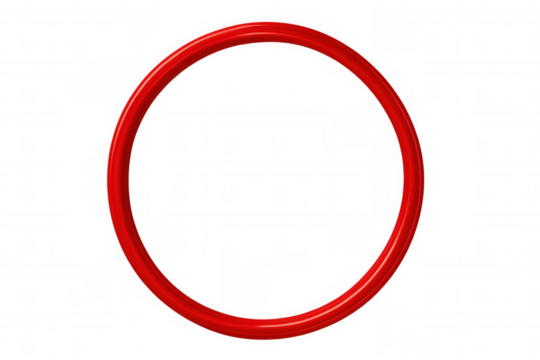 Glossy red circle on transparent background symbolizing infinity, perfection, and completeness, ideal for graphic design projects