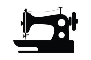 Classic black silhouette of an antique sewing machine