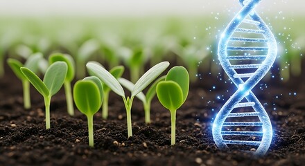 Genetically modified crops dna helix science technology agriculture plant growth seedling innovation
