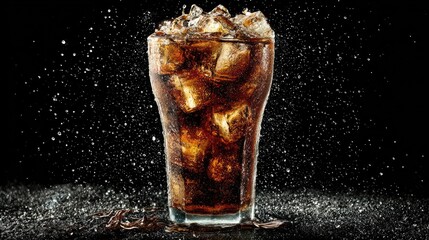 Refreshing Drink with Ice Cubes