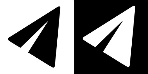 Paper Plane Icon – Black and White Vector Illustration, Simple Send Message Symbol