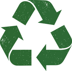 recycling symbol in green on transparent background
