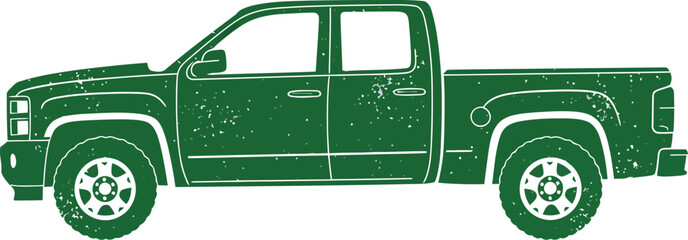 green pickup truck silhouette illustration on transparent background
