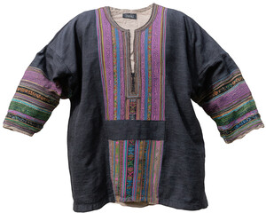 Traditional African ceremonial dress with vibrant embroidery, long sleeves, and colorful patterns, often worn for cultural celebrations and special occasions, expressing heritage and pride
