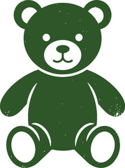 a cute green teddy bear sitting on transparent background