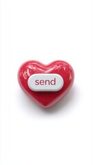 Heart-shaped send button captures the essence of digital communication in a playful style