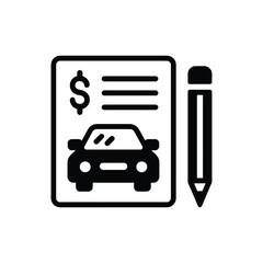 Car purchase agreement document with dollar sign and pencil icon