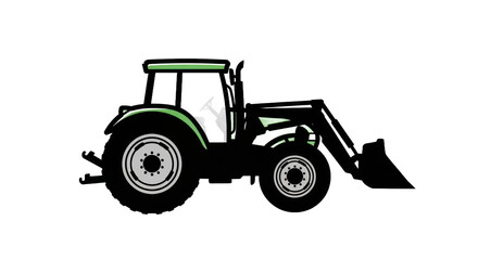 Naklejka premium Green tractor illustration on transparent background for agricultural and farming concepts
