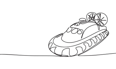 Hovercraft in Line Art