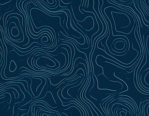 Fototapeta premium Abstract Topographic Map Pattern with Contour Lines on Dark Background