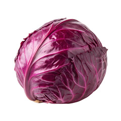 Fototapeta premium Whole Red Cabbage Vegetable isolated on a transparent background purple food
