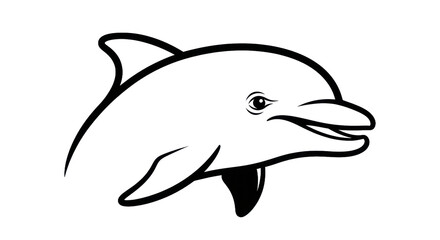 Fototapeta premium Outline dolphin illustration