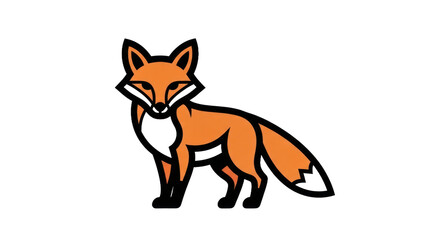 Obraz premium Outlined fox silhouette