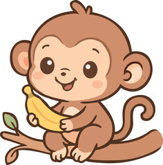Cute monkey illustration